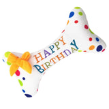 Maxbell Dog Large Birthday Cake, Bone, Present Squeaky Plush Toy Bone