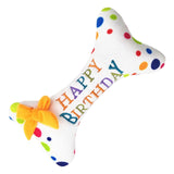 Maxbell Dog Large Birthday Cake, Bone, Present Squeaky Plush Toy Bone