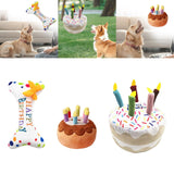 Maxbell Dog Large Birthday Cake, Bone, Present Squeaky Plush Toy Bone