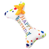 Maxbell Dog Large Birthday Cake, Bone, Present Squeaky Plush Toy Bone