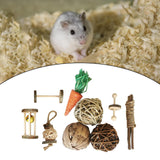 Maxbell Wooden Hamster Chew Toy Hamster Rabbit Guinea Pig Toy Accessories Set J