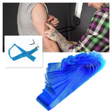 Maxbell 100x Dustproof Tattoo Clip Cord Sleeves Plastic Tattoo Accessories Blue