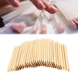 Maxbell 100Pcs Orange Wood Nail Sticks Multi Functional Double Sided for Nails