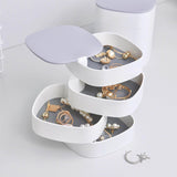 Maxbell Jewelry Organizer Box 4 Layer 360 Rotating Earring Holder for Hairpin