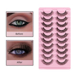 Maxbell 10 Pairs Russian Strip Lashes DD Curl Curly Eye Lashes Handmade F