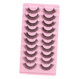 Maxbell 10 Pairs Russian Strip Lashes DD Curl Curly Eye Lashes Handmade F