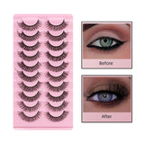 Maxbell 10 Pairs Russian Strip Lashes DD Curl Curly Eye Lashes Handmade F