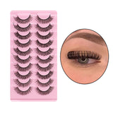 Maxbell 10 Pairs Russian Strip Lashes DD Curl Curly Eye Lashes Handmade F