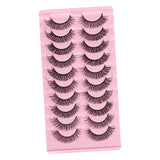 Maxbell 10 Pairs Russian Strip Lashes DD Curl Curly Eye Lashes Handmade F