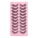 Maxbell 10 Pairs Russian Strip Lashes DD Curl Curly Eye Lashes Handmade F