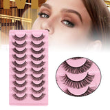 Maxbell 10 Pairs Russian Strip Lashes DD Curl Curly Eye Lashes Handmade F