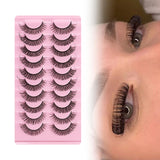 Maxbell 10 Pairs Russian Strip Lashes DD Curl Curly Eye Lashes Handmade F