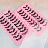 Maxbell 10 Pairs Russian Strip Lashes DD Curl Curly Eye Lashes Handmade F