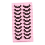 Maxbell 10 Pairs Russian Strip Lashes DD Curl Curly Eye Lashes Handmade D