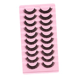 Maxbell 10 Pairs Russian Strip Lashes DD Curl Curly Eye Lashes Handmade D