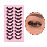 Maxbell 10 Pairs Russian Strip Lashes DD Curl Curly Eye Lashes Handmade D