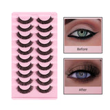 Maxbell 10 Pairs Russian Strip Lashes DD Curl Curly Eye Lashes Handmade D