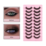 Maxbell 10 Pairs Russian Strip Lashes DD Curl Curly Eye Lashes Handmade D