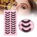 Maxbell 10 Pairs Russian Strip Lashes DD Curl Curly Eye Lashes Handmade D