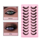 Maxbell 10 Pairs Russian Strip Lashes DD Curl Curly Eye Lashes Handmade E