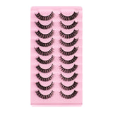 Maxbell 10 Pairs Russian Strip Lashes DD Curl Curly Eye Lashes Handmade E