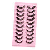 Maxbell 10 Pairs Russian Strip Lashes DD Curl Curly Eye Lashes Handmade E