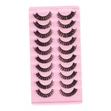 Maxbell 10 Pairs Russian Strip Lashes DD Curl Curly Eye Lashes Handmade E