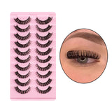 Maxbell 10 Pairs Russian Strip Lashes DD Curl Curly Eye Lashes Handmade E