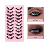 Maxbell 10 Pairs Russian Strip Lashes DD Curl Curly Eye Lashes Handmade C