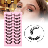 Maxbell 10 Pairs Russian Strip Lashes DD Curl Curly Eye Lashes Handmade C