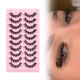 Maxbell 10 Pairs Russian Strip Lashes DD Curl Curly Eye Lashes Handmade C