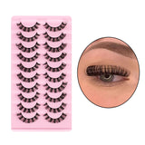 Maxbell 10 Pairs Russian Strip Lashes DD Curl Curly Eye Lashes Handmade C