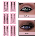 Maxbell 10 Pairs Russian Strip Lashes DD Curl Curly Eye Lashes Handmade A