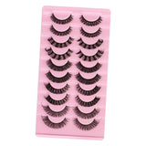 Maxbell 10 Pairs Russian Strip Lashes DD Curl Curly Eye Lashes Handmade A