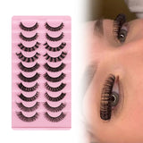 Maxbell 10 Pairs Russian Strip Lashes DD Curl Curly Eye Lashes Handmade A