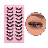 Maxbell 10 Pairs Russian Strip Lashes DD Curl Curly Eye Lashes Handmade A