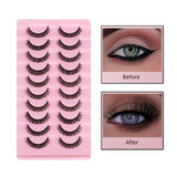 Maxbell 10 Pairs Russian Strip Lashes DD Curl Curly Eye Lashes Handmade B