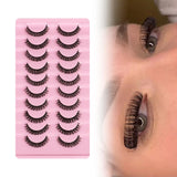 Maxbell 10 Pairs Russian Strip Lashes DD Curl Curly Eye Lashes Handmade B