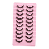 Maxbell 10 Pairs Russian Strip Lashes DD Curl Curly Eye Lashes Handmade B