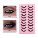 Maxbell 10 Pairs Russian Strip Lashes DD Curl Curly Eye Lashes Handmade B