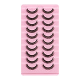 Maxbell 10 Pairs Russian Strip Lashes DD Curl Curly Eye Lashes Handmade B