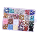 Maxbell 3500Pcs Nail Art Rhinestones Flat Bottom for Nail Art Body Art Phone Cases Dark Color