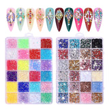 Maxbell 3500Pcs Nail Art Rhinestones Flat Bottom for Nail Art Body Art Phone Cases Dark Color