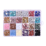 Maxbell 3500Pcs Nail Art Rhinestones Flat Bottom for Nail Art Body Art Phone Cases Dark Color