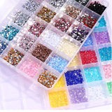 Maxbell 3500Pcs Nail Art Rhinestones Flat Bottom for Nail Art Body Art Phone Cases Dark Color