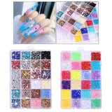 Maxbell 3500Pcs Nail Art Rhinestones Flat Bottom for Nail Art Body Art Phone Cases Dark Color