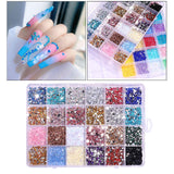 Maxbell 3500Pcs Nail Art Rhinestones Flat Bottom for Nail Art Body Art Phone Cases Dark Color