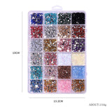 Maxbell 3500Pcs Nail Art Rhinestones Flat Bottom for Nail Art Body Art Phone Cases Dark Color