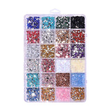 Maxbell 3500Pcs Nail Art Rhinestones Flat Bottom for Nail Art Body Art Phone Cases Dark Color