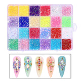 Maxbell 3500Pcs Nail Art Rhinestones Flat Bottom for Nail Art Body Art Phone Cases Bright Color